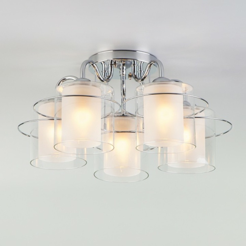 Фото Потолочная люстра Eurosvet Darcy 30160/5 хром EV_a044960 - интернет-магазин МегаТерем в Москве