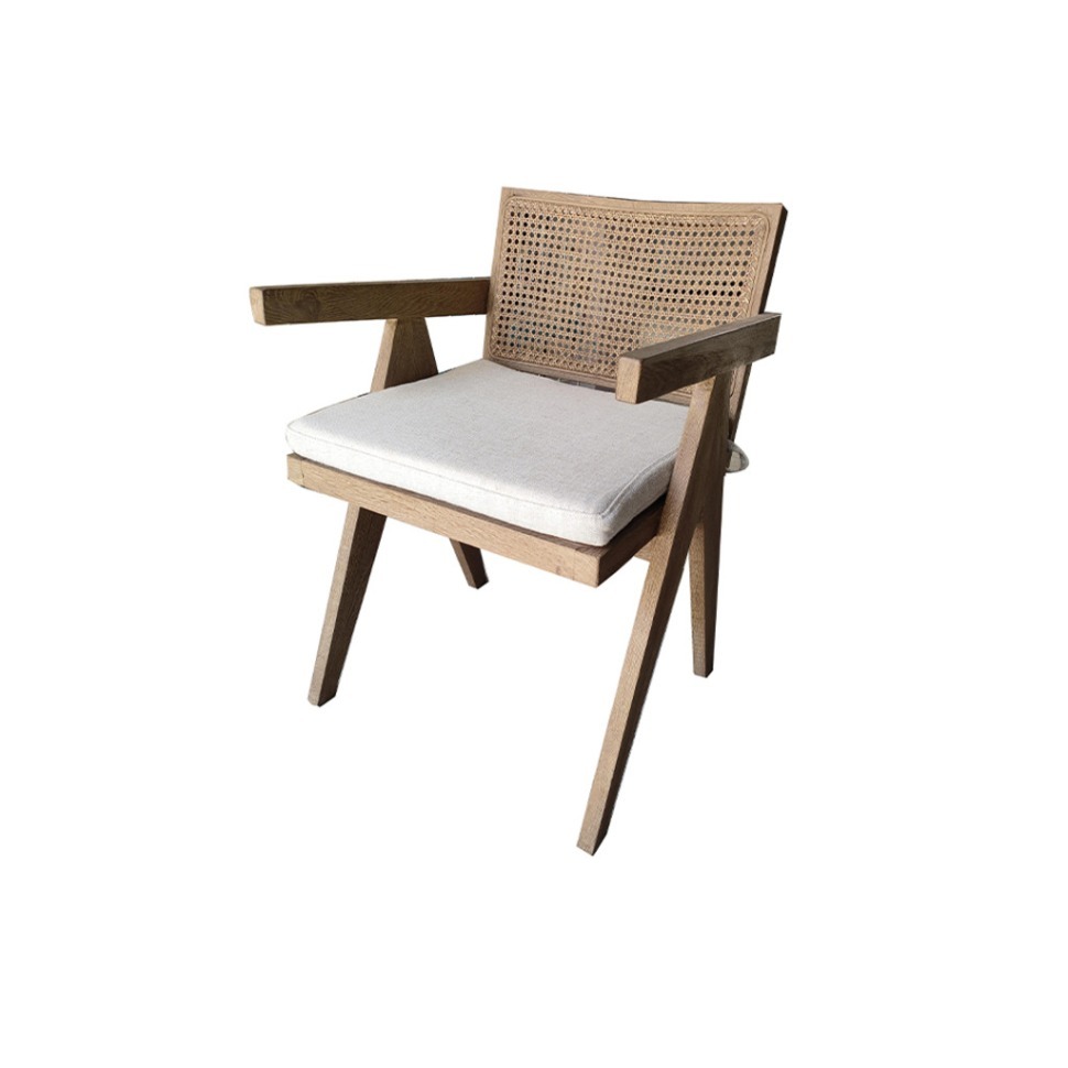 Фото Полукресло HDC5807-1-OAK, дуб, текстиль, beige, ROOMERS FURNITURE - интернет-магазин МегаТерем в Москве