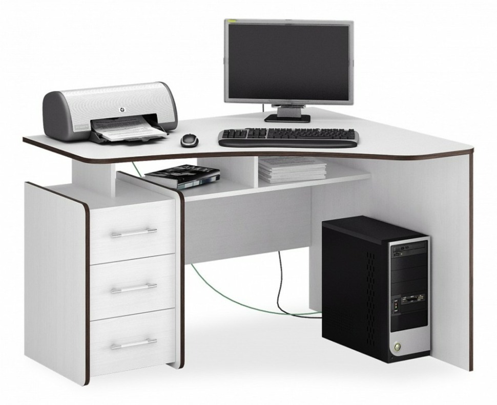 Фото Стол письменный Триан-5 MAS_MST-UST-05-R-16-PR-BEL - интернет-магазин МегаТерем в Москве