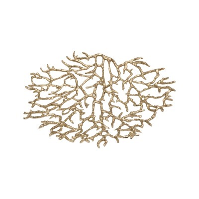 Блюдо декор. металлич."Coral" цвет зол. 28*25.5*4см (TT-00011236)