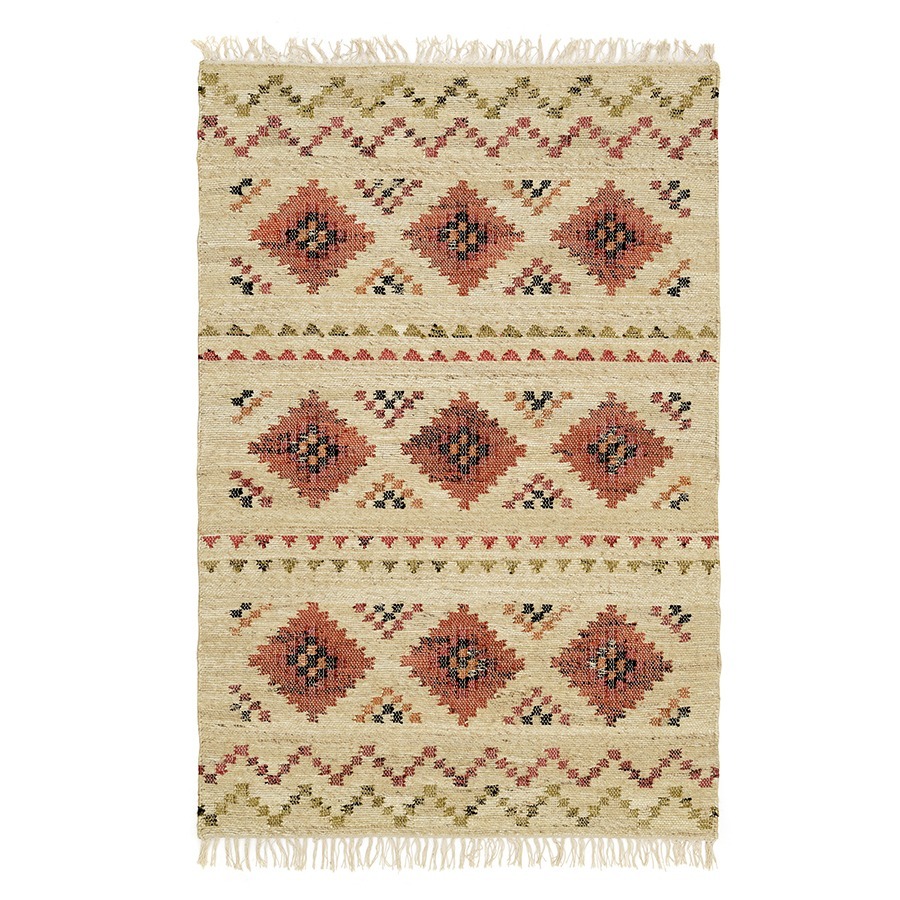 Фото Ковер из джута и шерсти по мотивам башкирских орнаментов из коллекции cultural heritage, 120х180 см (78518) - интернет-магазин МегаТерем в Москве