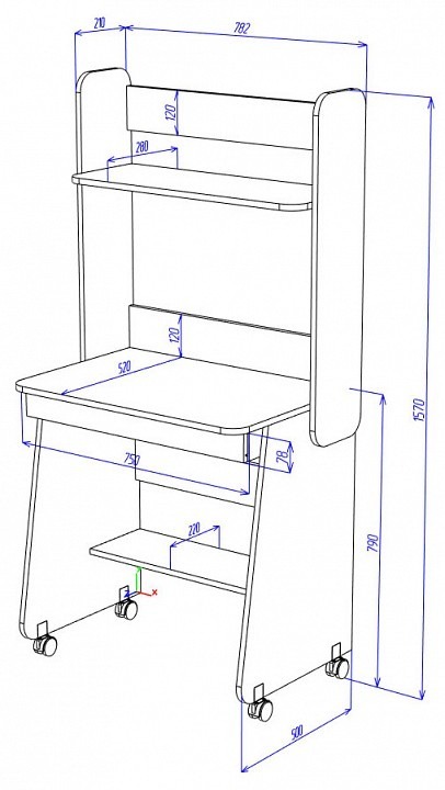 Фото Стол компьютерный Домино СК-5 С MER_SK-5-S-BE - интернет-магазин МегаТерем в Москве