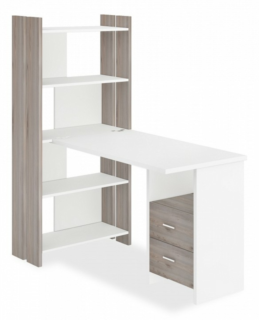 Фото Стол компьютерный Домино Лайт СТЛ-ОВ+С120Прям+ТЯЛ MER_STL-OV-S120Pryam_NBE - интернет-магазин МегаТерем в Москве