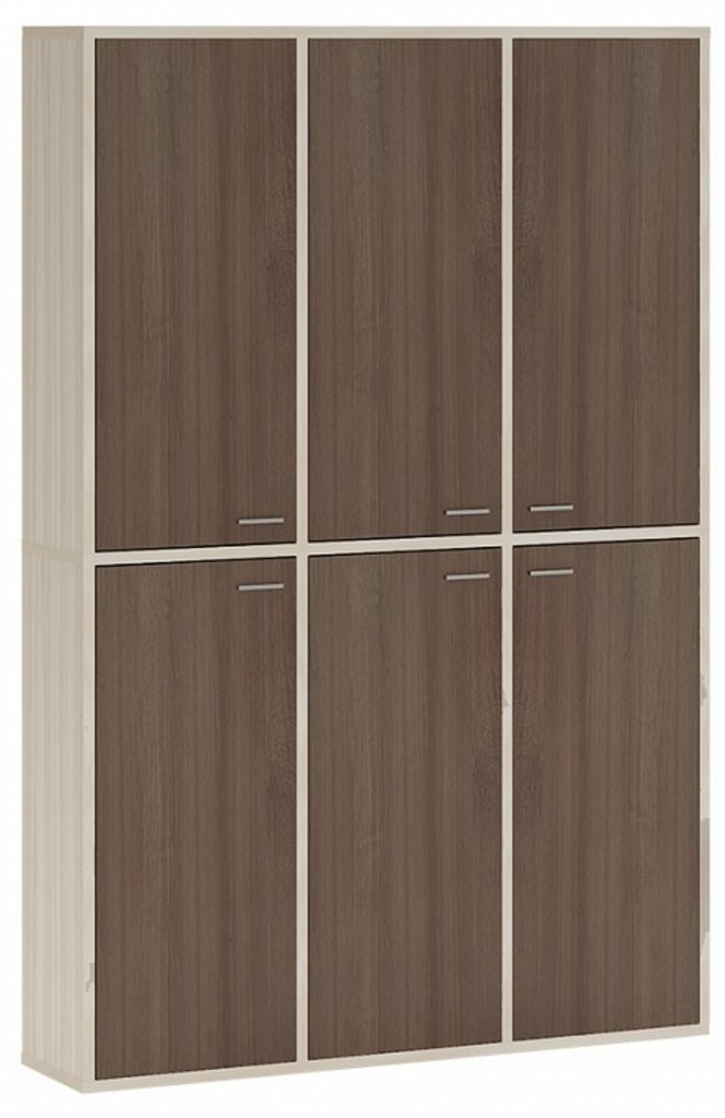 Фото Шкаф книжный Домино СУ(ш3в2)+6ФГ MER_SUsh3v2-6FG-KSH-karamel-shamoni-CH - интернет-магазин МегаТерем в Москве