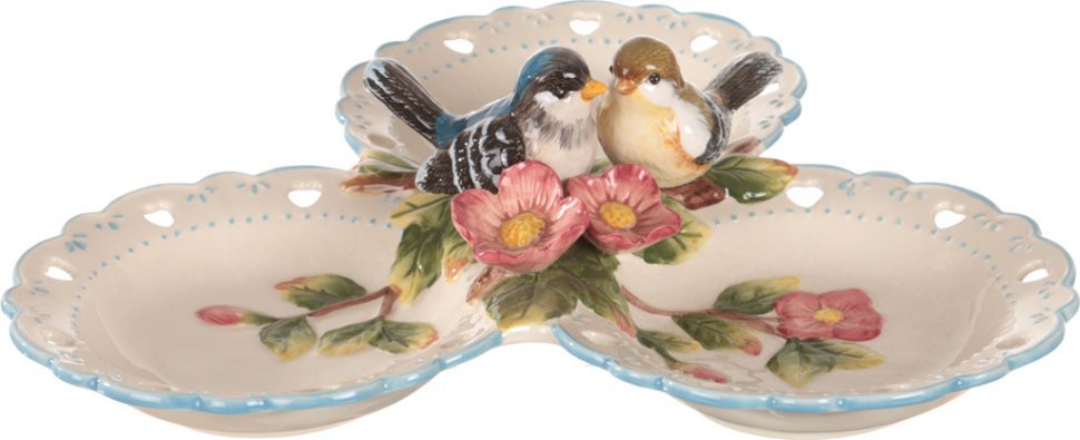 Фото Менажница 3 секции lefard птицы на ветке 30,5*28,5*9 см (59-322)  - интернет-магазин МегаТерем в Москве