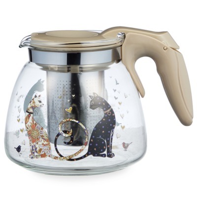 Заварочный чайник agness с фильтром "парижские коты"  900 мл. (885-118) 