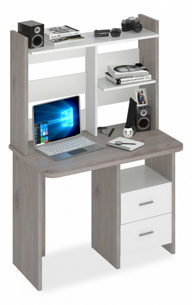 Фото Стол компьютерный Домино Lite СКЛ-Прям100Р+НКЛ-100 MER_SKL-Pryam100R-NKL-100_NBE - интернет-магазин МегаТерем в Москве