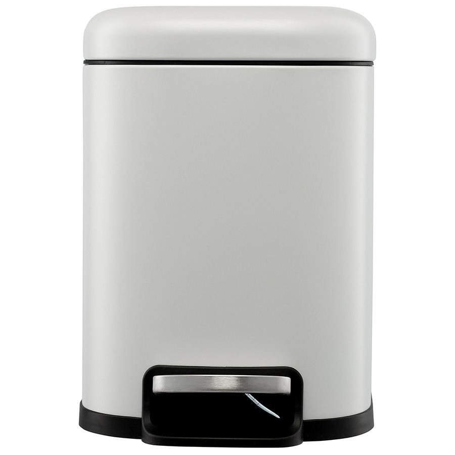 Фото Ведро мусорное с педалью, светло-серое, 6 л (78738) - интернет-магазин МегаТерем в Москве