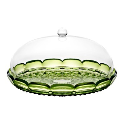 Блюдо сервировочное с крышкой vanity, D30 см, зеленое (79082)