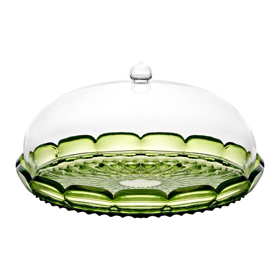 Фото Блюдо сервировочное с крышкой vanity, D30 см, зеленое (79082) - интернет-магазин МегаТерем в Москве