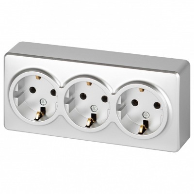 Розетка тройная с заземлением и со шторками Эра Эра Эксперт 11-2208-03 ER_B0063010
