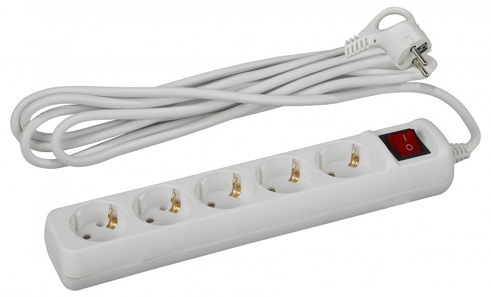 Фото Удлинитель с выключателем Эра  UX-5es-3m ER_B0035757 - интернет-магазин МегаТерем в Москве