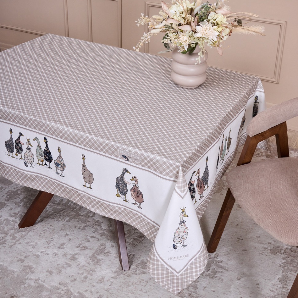 Фото Скатерть family farm 140х180см ,100% хлопок, клетка ,твил, пропитка Lefard (850-748-2) - интернет-магазин МегаТерем в Москве