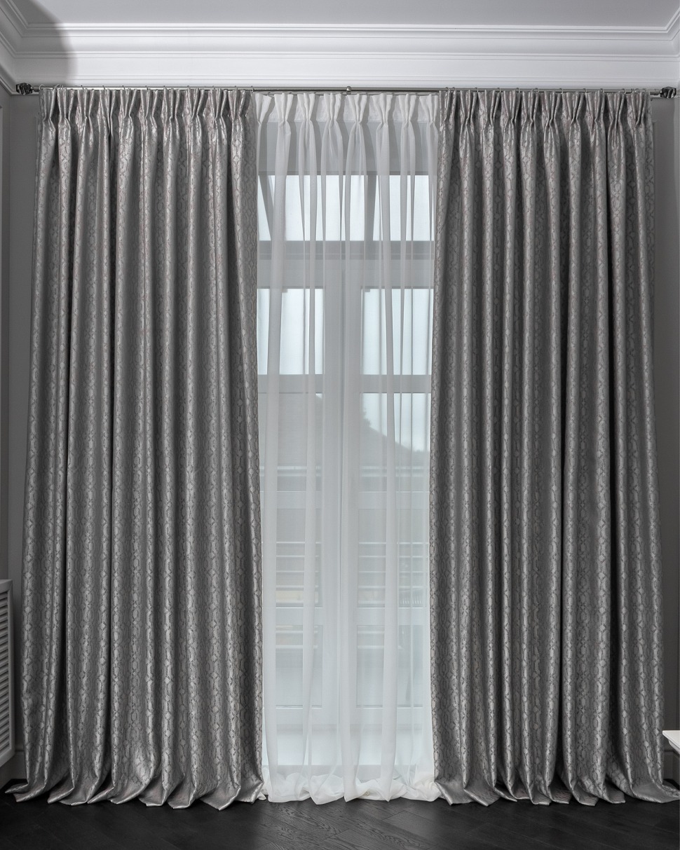 Фото Портьера HOUSTON110 серая 275*260см (TT-00016737) - интернет-магазин МегаТерем в Москве