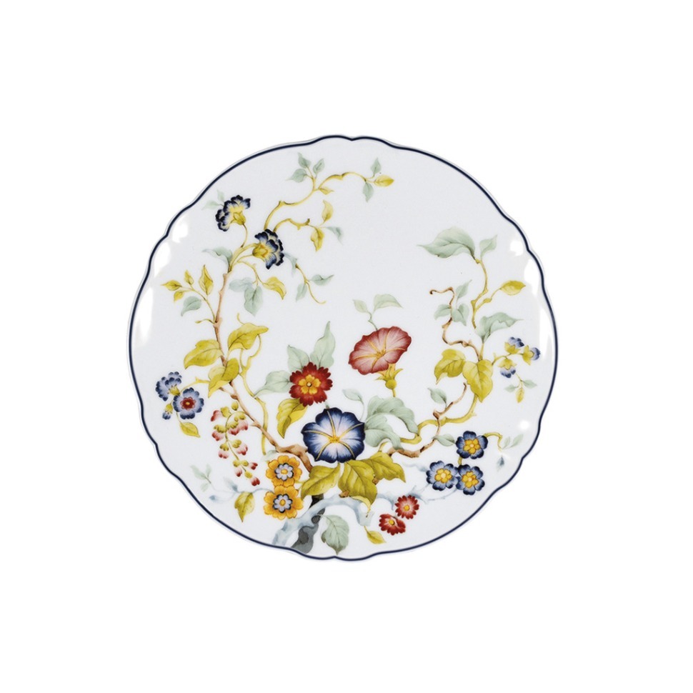 Фото Тарелка LFLO032BL002205, 20,5 см, фарфор, white, blue, LE COQ - интернет-магазин МегаТерем в Москве