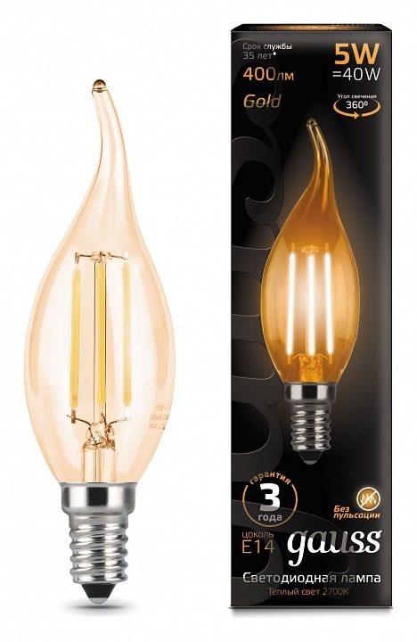 Фото Лампа светодиодная Gauss  E14 5Вт 2700K 104801005 GA_104801005 - интернет-магазин МегаТерем в Москве
