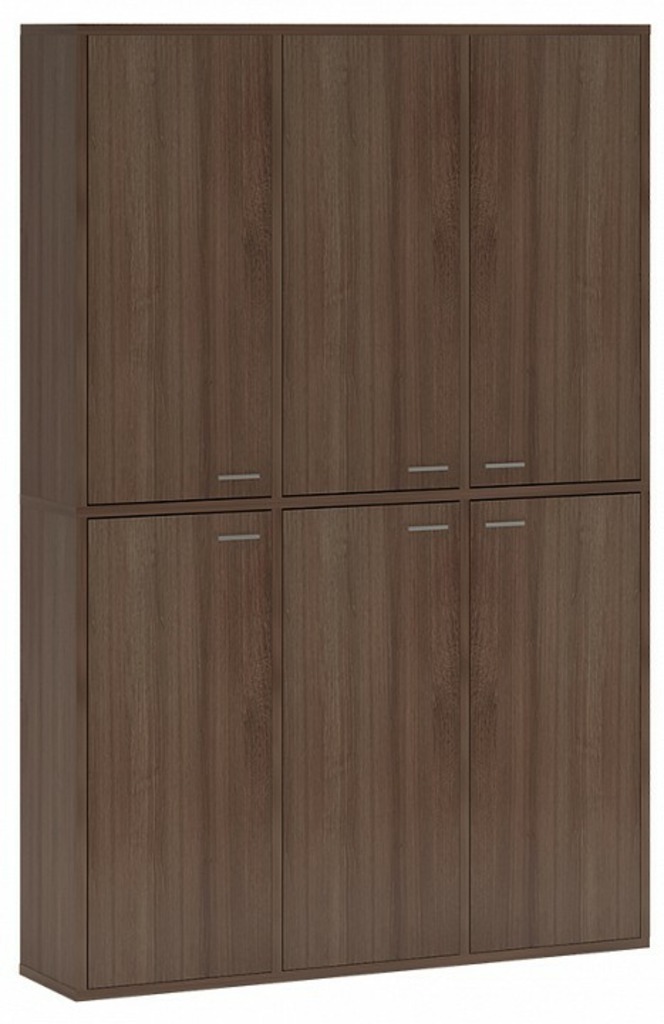 Фото Шкаф книжный Домино СУ(ш3в2)+6ФГ MER_SUsh3v2-6FG-SH-shamoni-CH - интернет-магазин МегаТерем в Москве