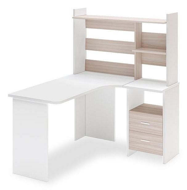 Фото Стол компьютерный Домино Lite СКЛ-Угл130+НКЛ-120 БЕК ПРАВ MER_SKL-Ugl130_NKL-120_BEK_PRAV - интернет-магазин МегаТерем в Москве