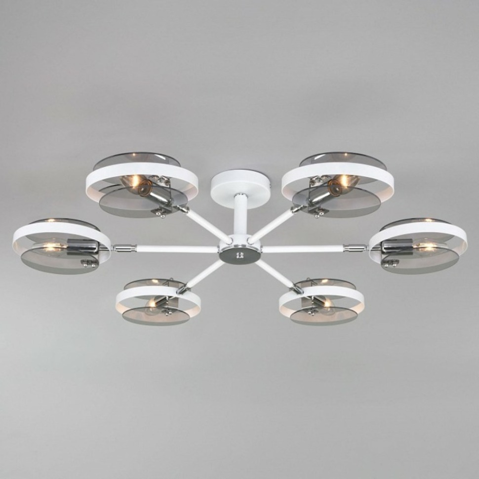 Фото Люстра на штанге Eurosvet Gallo 70121/6 белый EV_a052338 - интернет-магазин МегаТерем в Москве