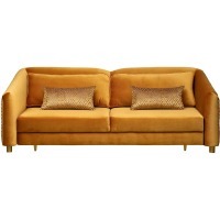 Диван Trevi 230М(К) трехм раскл с кантом оранж Velv ORANG+Lattice ORANG 232*103*88см (TT-00012117)