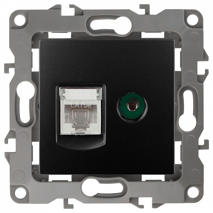 Фото ТВ-розетка и розетка Ethernet RJ-45 без рамки Эра Эра 12 12-3110-05 ER_B0027445 - интернет-магазин МегаТерем в Москве