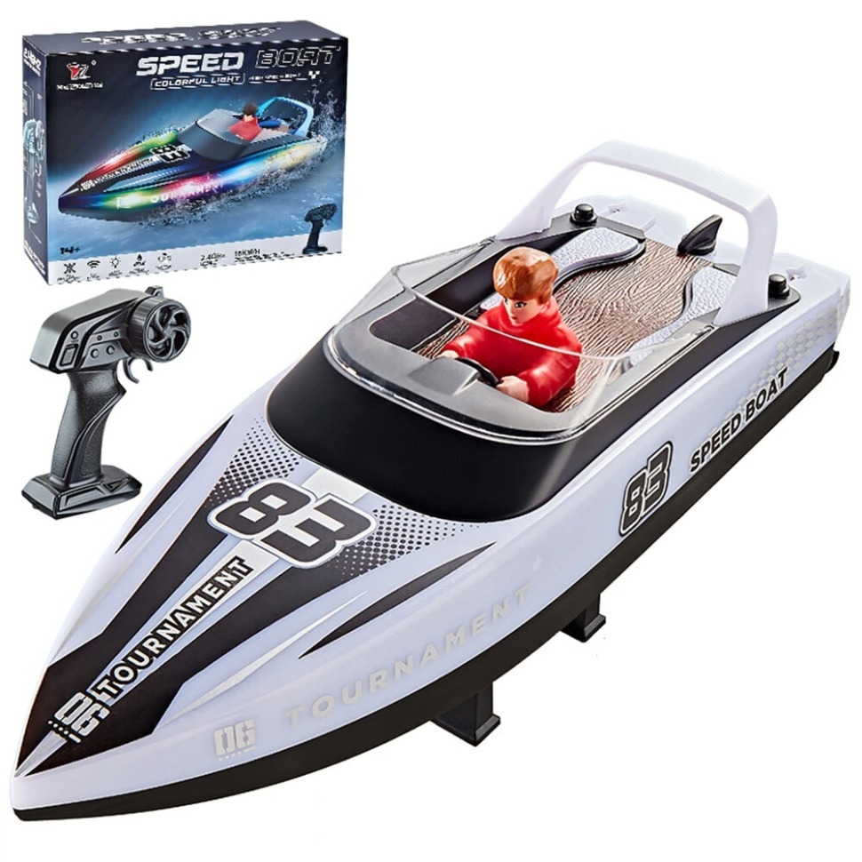 Фото Радиоуправляемый катер яхта (15 км/ч, 25 см, 2 часа игры) (HJ821-WHITE) - интернет-магазин МегаТерем в Москве