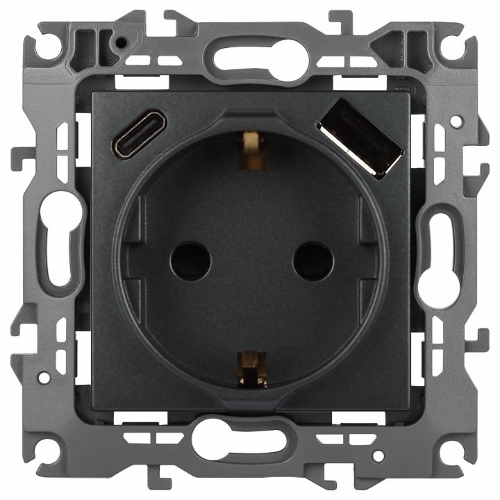 Фото Розетка с заземлением и со шторкой и 2хUSB, без рамки Эра Эра 12 12-4108-12 ER_B0067700 - интернет-магазин МегаТерем в Москве