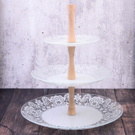 Фото Конфетница сервировочная для фруктов, конфет, сладостей 3 яруса (161763) - интернет-магазин МегаТерем в Москве