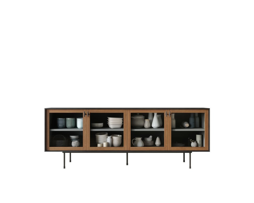 Фото Комод с четыремя стеклянными дверками Emerson арт EM12-ET - интернет-магазин МегаТерем в Москве