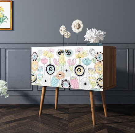 Фото Комод на высоких ножках Berber малый арт BB13/Print_03-ET - интернет-магазин МегаТерем в Москве