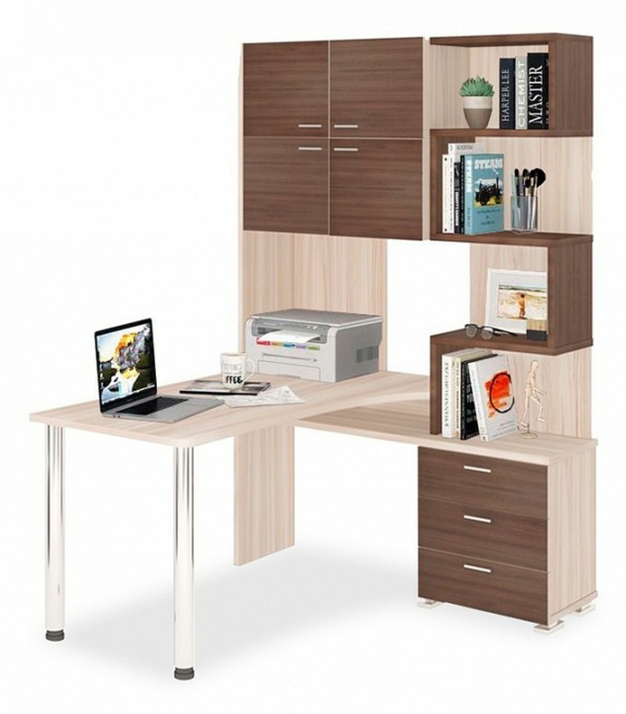 Фото Стол компьютерный Домино СР-500М/140 MER_SR-500M-140-KSHK-CH-PRAV - интернет-магазин МегаТерем в Москве