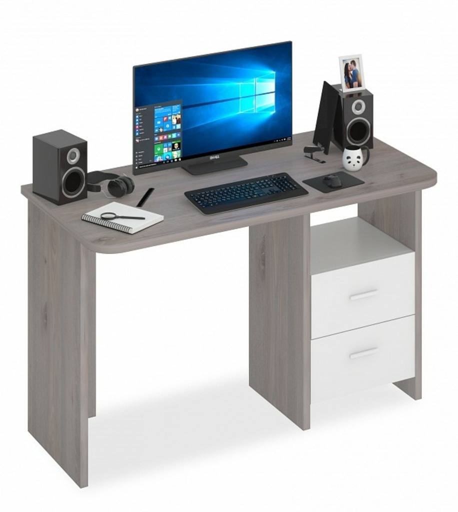 Фото Стол письменный Домино Lite СКЛ-Прям120Р MER_SKL-Pryam120R_NBE - интернет-магазин МегаТерем в Москве