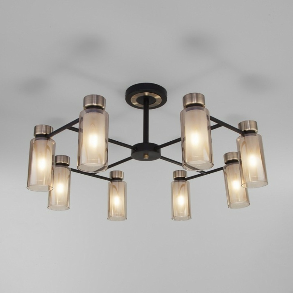 Фото Потолочная люстра Eurosvet Amado 70115/8 черный EV_a050069 - интернет-магазин МегаТерем в Москве