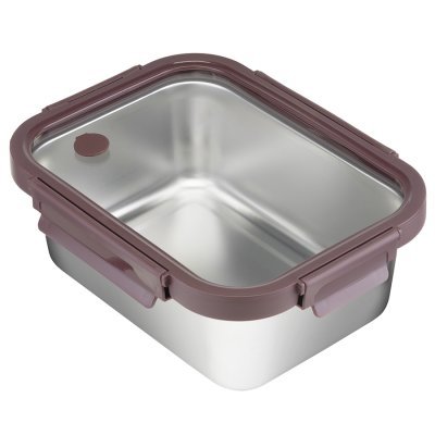 Ланч-бокс стальной со стеклянной крышкой, 1,8 л, сливовый (75160)