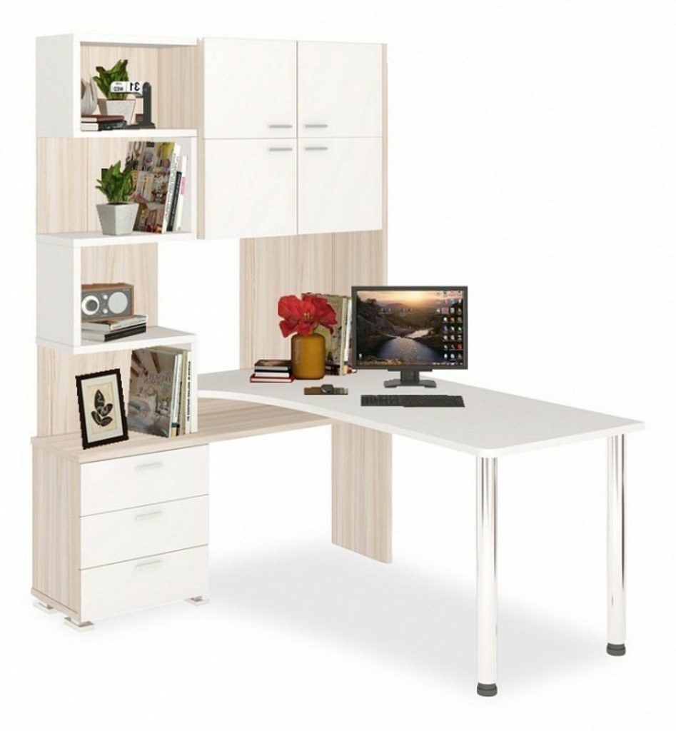 Фото Стол компьютерный Домино СР-500М/160 MER_SR-500M-160-KBEBE-LEV - интернет-магазин МегаТерем в Москве