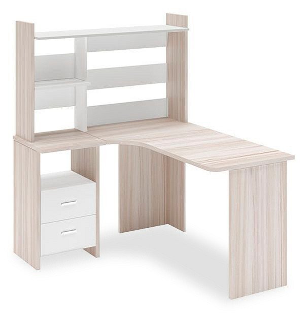 Фото Стол компьютерный Домино Lite СКЛ-Угл130+НКЛ-120 КБЕ ЛЕВ MER_SKL-Ugl130_NKL-120_KBE_LEV - интернет-магазин МегаТерем в Москве