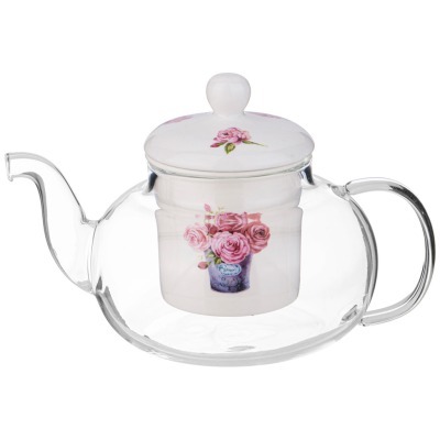 Чайник стеклянный с фарфоро...