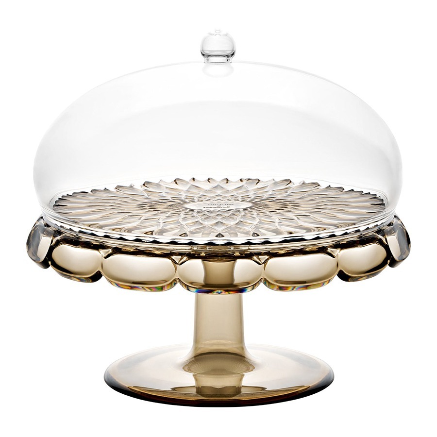 Фото Блюдо для торта с крышкой vanity, D30 см, коричневое (79080) - интернет-магазин МегаТерем в Москве