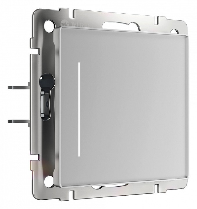 Фото Выключатель сенсорый одноклавишный с подсветкой, без рамки Werkel серебряные W4512006 WRK_a063599 - интернет-магазин МегаТерем в Москве