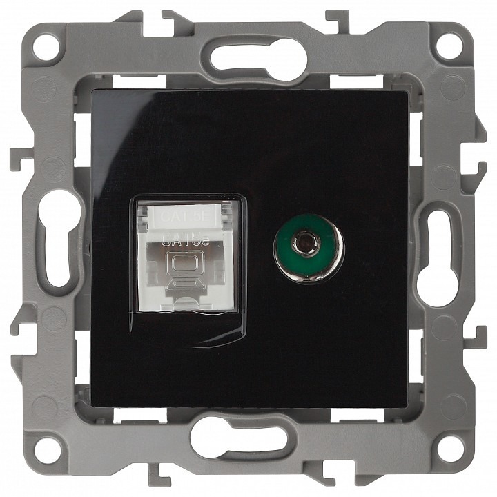 Фото ТВ-розетка и розетка Ethernet RJ-45 без рамки Эра Эра 12 12-3110-06 ER_B0027446 - интернет-магазин МегаТерем в Москве