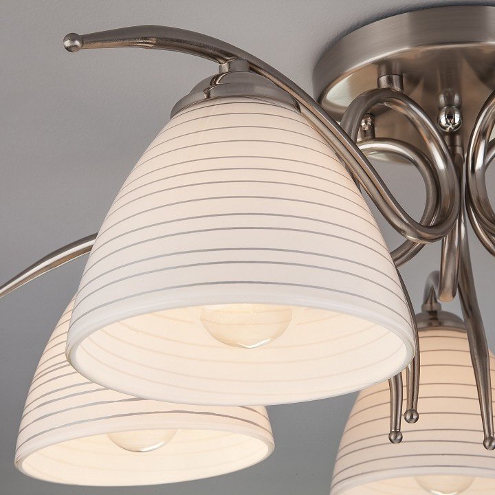 Фото Потолочная люстра Eurosvet Megan 30121/5 сатин-никель EV_83441 - интернет-магазин МегаТерем в Москве