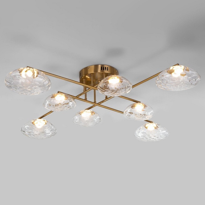 Фото Потолочная люстра Eurosvet Ripple 50389 LED латунь EV_a069026 - интернет-магазин МегаТерем в Москве