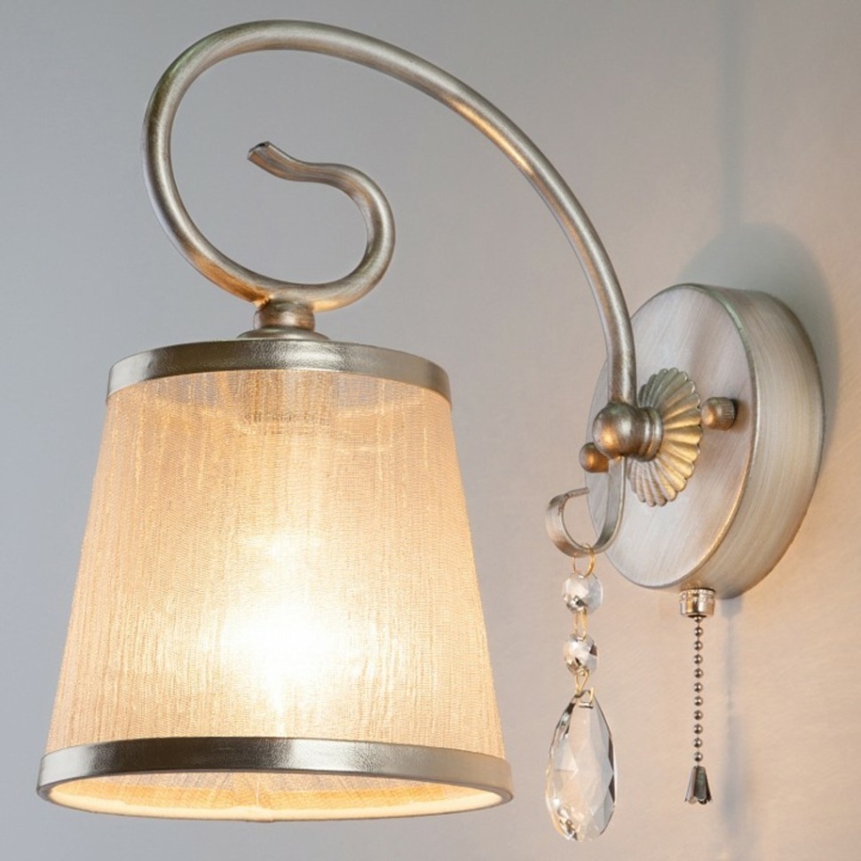 Фото Бра Eurosvet Liona 60065/1 серебро EV_82041 - интернет-магазин МегаТерем в Москве