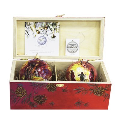 Новогодний набор на 2 шара Металлург 2 с кристаллами Swarovski (2244)
