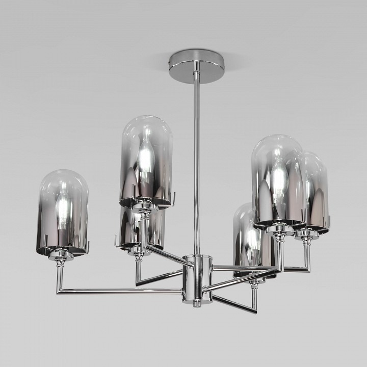 Фото Люстра на штанге Eurosvet Pluto 60156/6 хром EV_a065043 - интернет-магазин МегаТерем в Москве