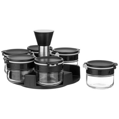 Набор емкостей для специй 6шт 85мл на подставке agness (671-101) 