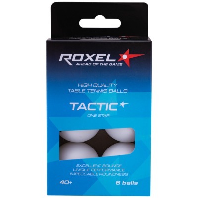 Мяч для настольного тенниса Roxel 1* Tactic, белый, 6 шт. (610654)