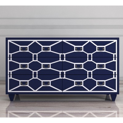 Синий комод Emerald 6 ящико...