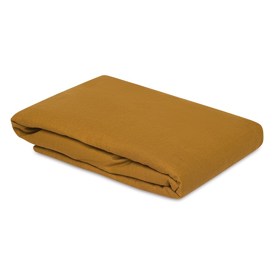 Фото Простыня изо льна и хлопка цвета карри из коллекции essential, 240х270 см (77161) - интернет-магазин МегаТерем в Москве