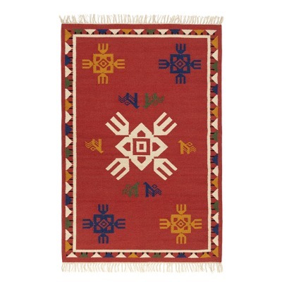 Ковер из шерсти по мотивам чувашских орнаментов из коллекции cultural heritage, 120х180 см (78521)